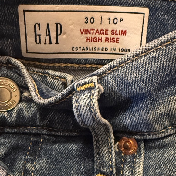 GAP Women's Vintage Slim High Rise Blue Jeans - Picture 4 of 4